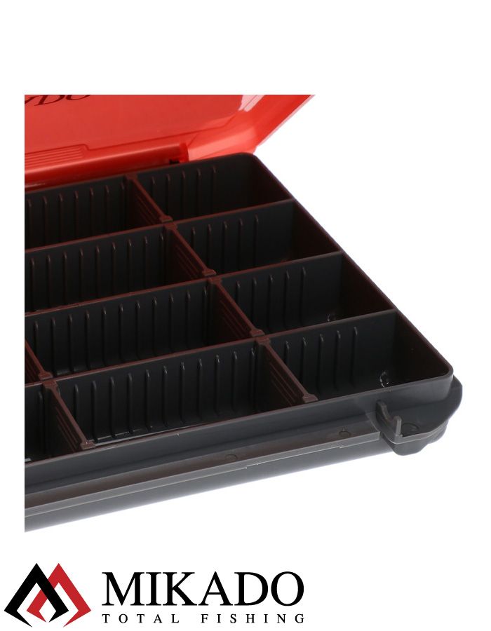 Коробка рыболовная Mikado, с красной крышкой (25,5 x 19,5 x 3,5 см.), UAC-H1901-L/RED