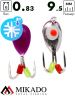 Мормышка Mikado Ice Bug вес 0,83 г., длина 9,5 мм. цвет фиолетовый/серебристый