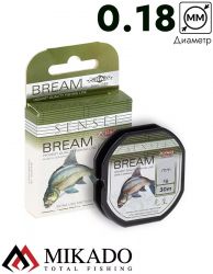 Леска мононить Mikado SENSEI BREAM 0,18 (30 м) - 5.00 кг.