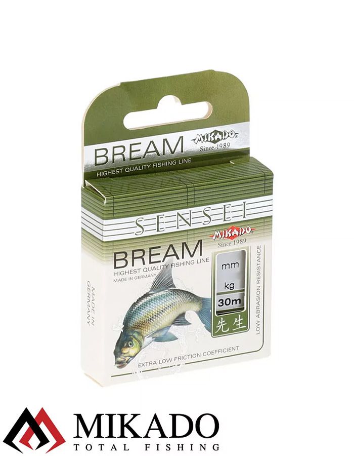 Леска мононить Mikado SENSEI BREAM 0,18 (30 м) - 5.00 кг.