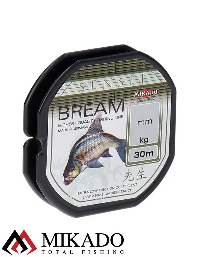 Леска мононить Mikado SENSEI BREAM 0,18 (30 м) - 5.00 кг.