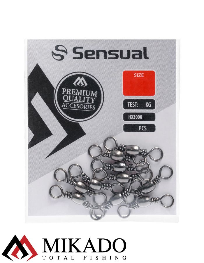 Вертлюжок бочонок Mikado № 20.  тест 6 кг. (12 шт.)