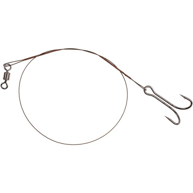 Поводок стальной Mikado X-Plode с двойником 25 см., 10 кг. ( 2 шт.)