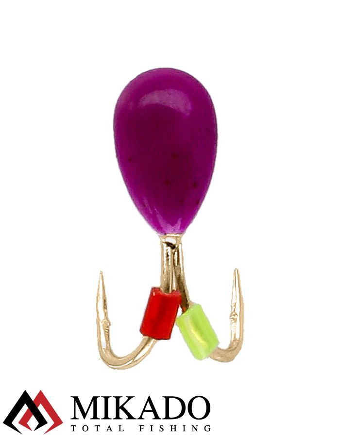 Мормышка Mikado Ice Bug вес 0,83 г., длина 9,5 мм. цвет фиолетовый/золотой