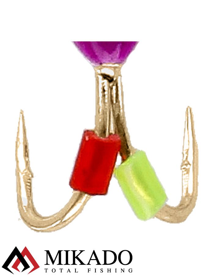 Мормышка Mikado Ice Bug вес 0,83 г., длина 9,5 мм. цвет фиолетовый/золотой