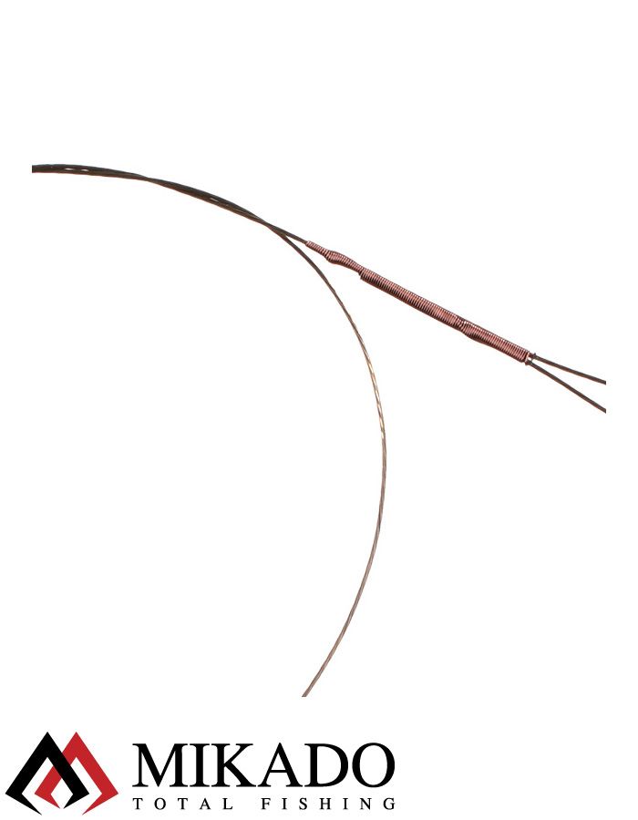 Поводок стальной Mikado X-Plode с двойником 35 см., 10 кг. ( 2 шт.)