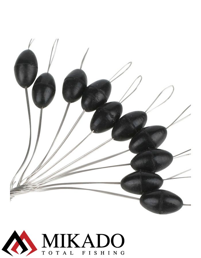 Стопоры резиновые Mikado чёрные TROUT CAMPIONE ATC-S00 L ( 10 шт.)