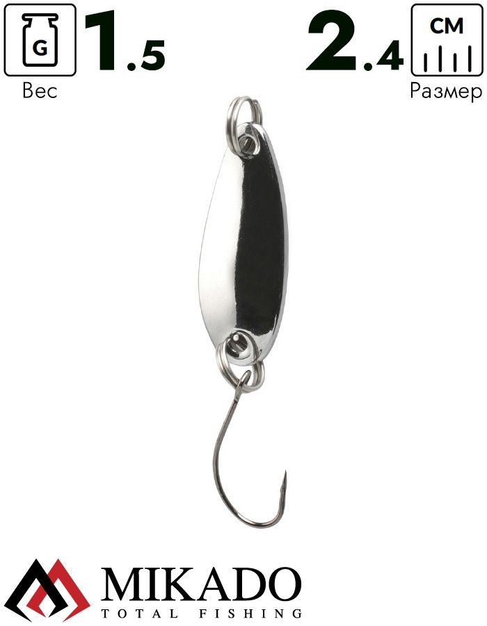 Блесна колеблющаяся Mikado MINI 1.5 г., 2.4 см., серебро-серебро