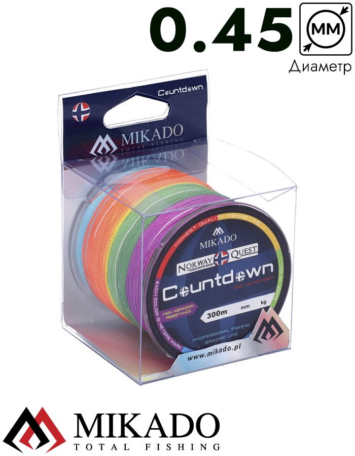 Плетеный шнур Mikado NORWAY QUEST COUNTDOWN 0,45 (300 м)-37.50 кг.