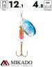 Блесна вращающаяся Mikado FOCUS №5, 12.1 г., серебро 00H, длина лепестка 48 мм.