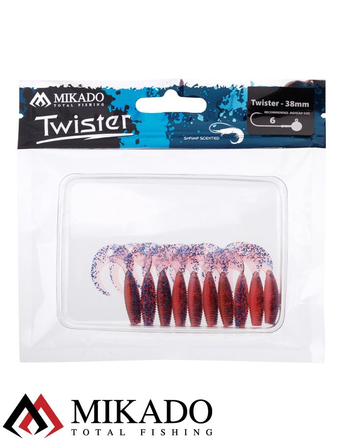 Твистер Mikado TWISTER 38 мм., 0.7 г., VIOLET (10 шт.)