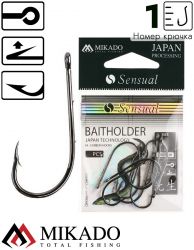 Крючки Mikado SENSUAL - BAITHOLDER №  1 BN (с ушком) ( 10 шт.)