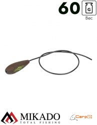 Грузило карповое Mikado с антизакручивателем. отцентрованное (тёмно-зелёный) 18G  60 г.