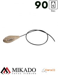 Грузило карповое Mikado скользящее с антизакр. отцентрованное (песочный) 10S  90 г.