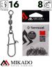 Застежка с вертлюжком Mikado Fastlock № 16.  тест 8 кг. (12 шт.)