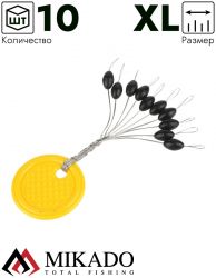 Стопоры резиновые Mikado чёрные TROUT CAMPIONE ATC-S00 XL ( 10 шт.)