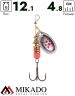 Блесна вращающаяся Mikado FOCUS №5, 12.1 г., серебро 10, длина лепестка 48 мм.