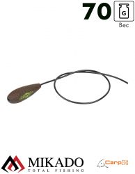 Грузило карповое Mikado с антизакручивателем. отцентрованное (тёмно-зелёный) 18G  70 г.