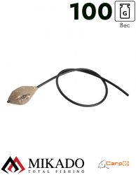 Грузило карповое Mikado скользящее с антизакр. отцентрованное (песочный) 11S  100 г.