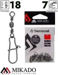 Застежка с вертлюжком Mikado Fastlock № 18.  тест 7 кг. (12 шт.)