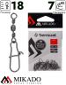 Застежка с вертлюжком Mikado Fastlock № 18.  тест 7 кг. (12 шт.)