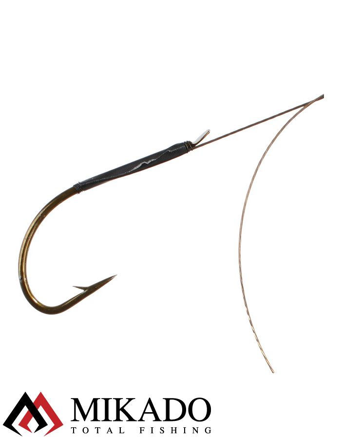 Поводок стальной Mikado X-Plode с крючком 30 см., 10 кг. ( 2 шт.), ZG11-027