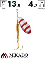 Блесна вращающаяся Mikado DRONE №3, 13.8 г., серебро RB, длина лепестка 47 мм.