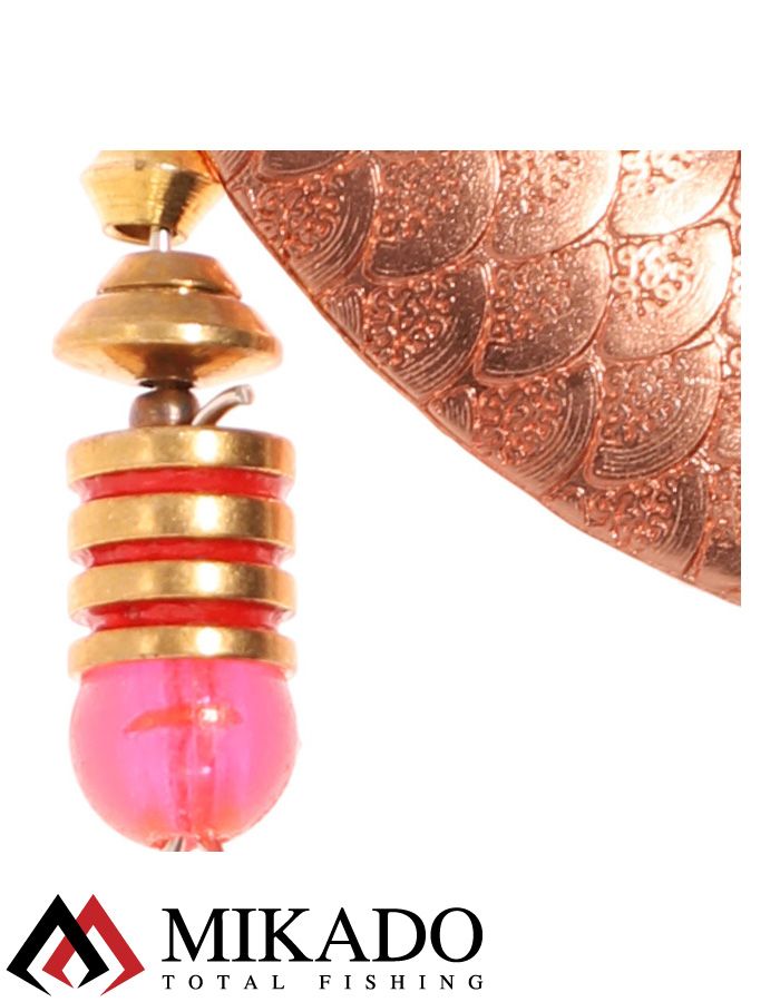 Блесна вращающаяся Mikado STREAM №4, 14 г., медь 00 чешуя, длина лепестка 60 мм.