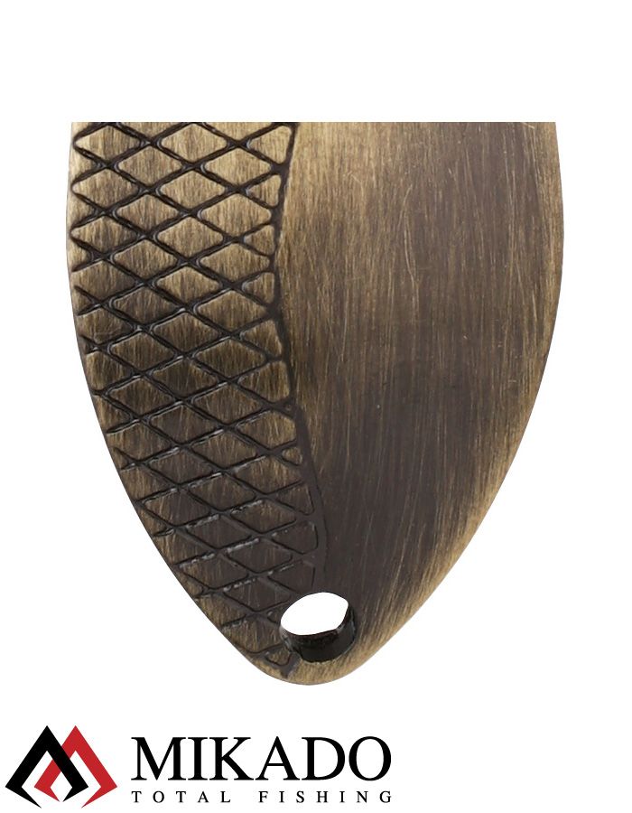 Блесна колеблющаяся Mikado DANCER №4, 23 г., 8.5 см., состаренная латунь