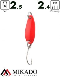 Блесна колеблющаяся Mikado MINI 2.5 г., 2.4 см., красный-серебро