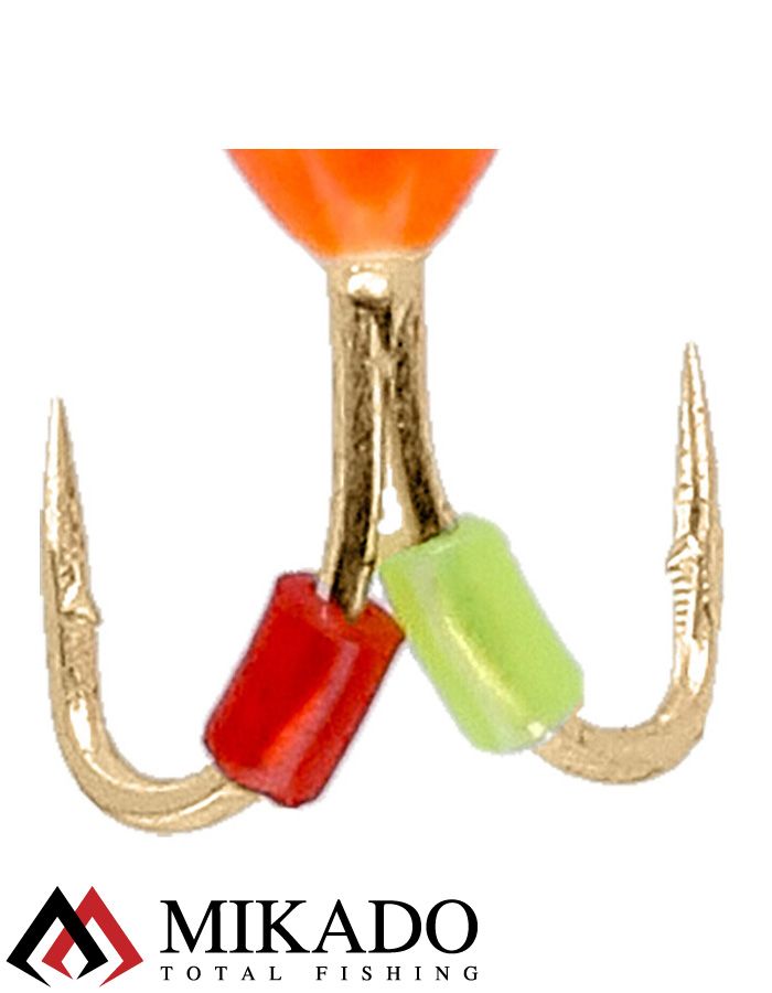 Мормышка Mikado Ice Bug вес 0,83 г., длина 9,5 мм. цвет оранжевый/золотой