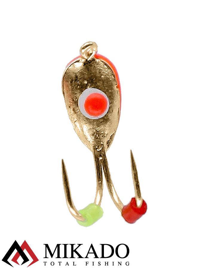 Мормышка Mikado Ice Bug вес 0,83 г., длина 9,5 мм. цвет оранжевый/золотой