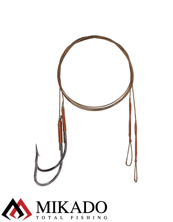Поводок стальной Mikado X-Plode с крючком 30 см., 10 кг. ( 2 шт.), ZG11-028