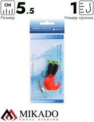 Морская оснастка Mikado PILK TWIST JIGHEAD RIG 5.5 см, 3 г. (2шт.) BLACK/RED