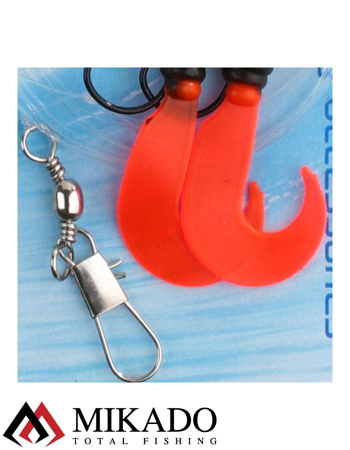 Морская оснастка Mikado PILK TWIST JIGHEAD RIG 5.5 см, 3 г. (2шт.) BLACK/RED