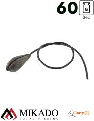 Грузило карповое сменное Mikado скользящее с антизакручивателем (тёмно-зелёный) 19G  60 г.