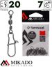 Застежка с вертлюжком Mikado Fastlock № 20.  тест 7 кг. (12 шт.)