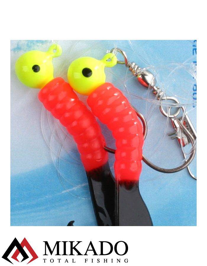 Морская оснастка Mikado PILK TWIST JIGHEAD RIG 5.5 см, 6 г. (2шт.) RED/BLACK