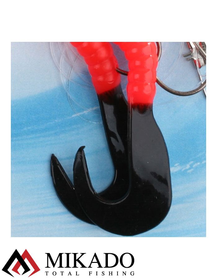 Морская оснастка Mikado PILK TWIST JIGHEAD RIG 5.5 см, 6 г. (2шт.) RED/BLACK