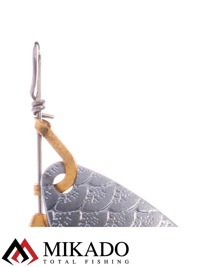 Блесна вращающаяся Mikado STREAM №4, 14 г., серебро 00 чешуя, длина лепестка 60 мм.