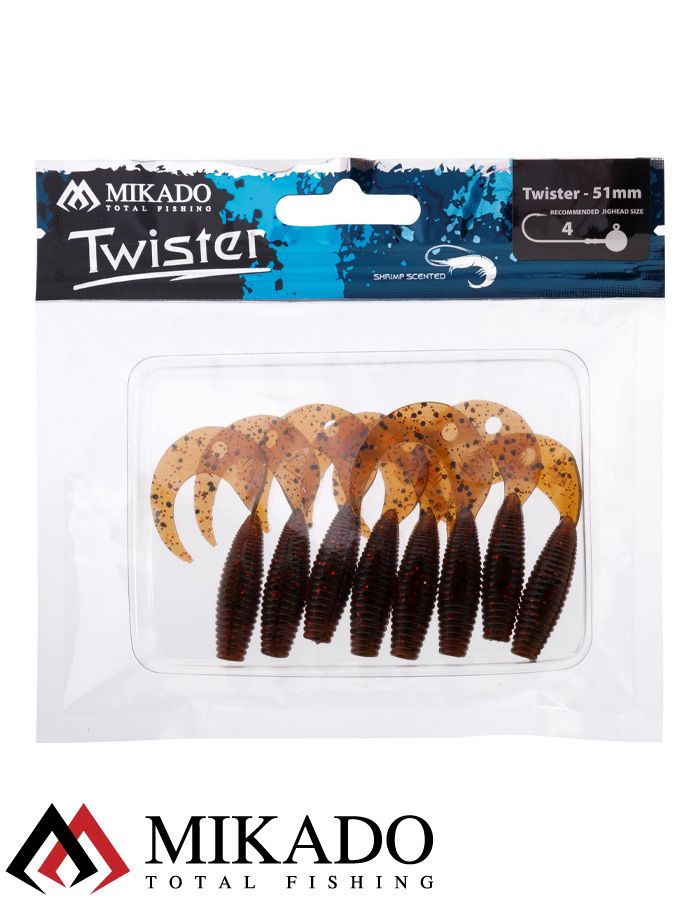 Твистер Mikado TWISTER 51 мм., 1.5 г. BROWN PUMPKIN (8 шт.)