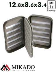 Коробка для мормышек и мушек Mikado UAM-035A-GY серая