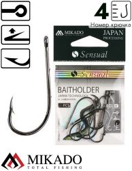 Крючки Mikado SENSUAL - BAITHOLDER №  4 BN (с ушком) ( 10 шт.)