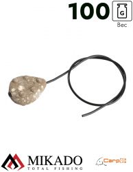 Грузило карповое Mikado с антизакручивателем. плоское (песочный) 08S  100 г.