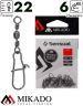 Застежка с вертлюжком Mikado Fastlock № 22.  тест 6 кг. (12 шт.)