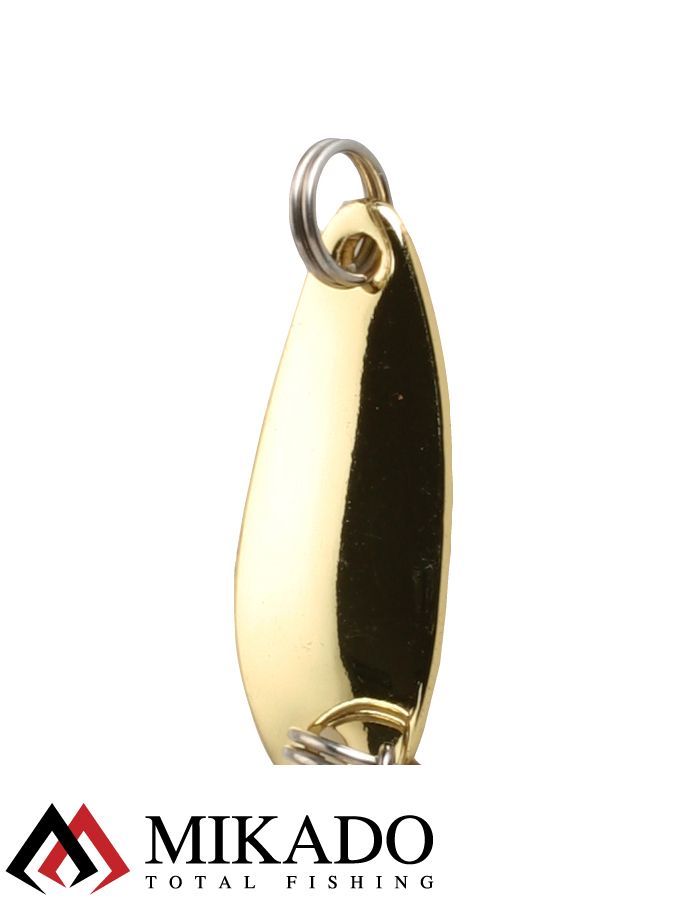 Блесна колеблющаяся Mikado MINI с хвостом 1.5 г., 2.4 см., золото-золото