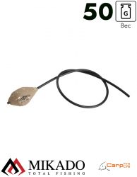 Грузило карповое Mikado скользящее с антизакр. отцентрованное (песочный) 11S  50 г.