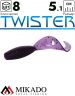 Твистер Mikado TWISTER 51 мм., 1.5 г. GRAPE (8 шт.)