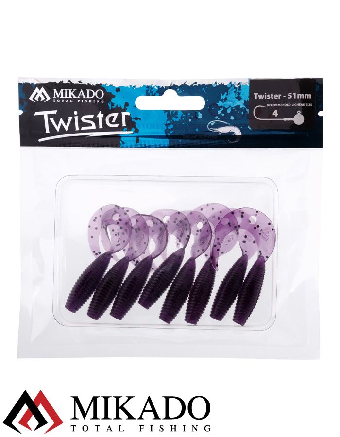 Твистер Mikado TWISTER 51 мм., 1.5 г. GRAPE (8 шт.)