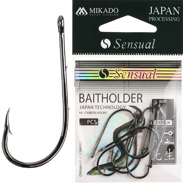 Крючки Mikado SENSUAL - BAITHOLDER № 1/0 BN (с ушком) ( 10 шт.)